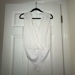Zara White Sleeveless Bodysuit